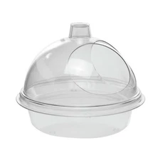 Cal-Mil Round Clear Acrylic Turn-N-Serve Sample Dome Set - 10" Dia x 7"H
