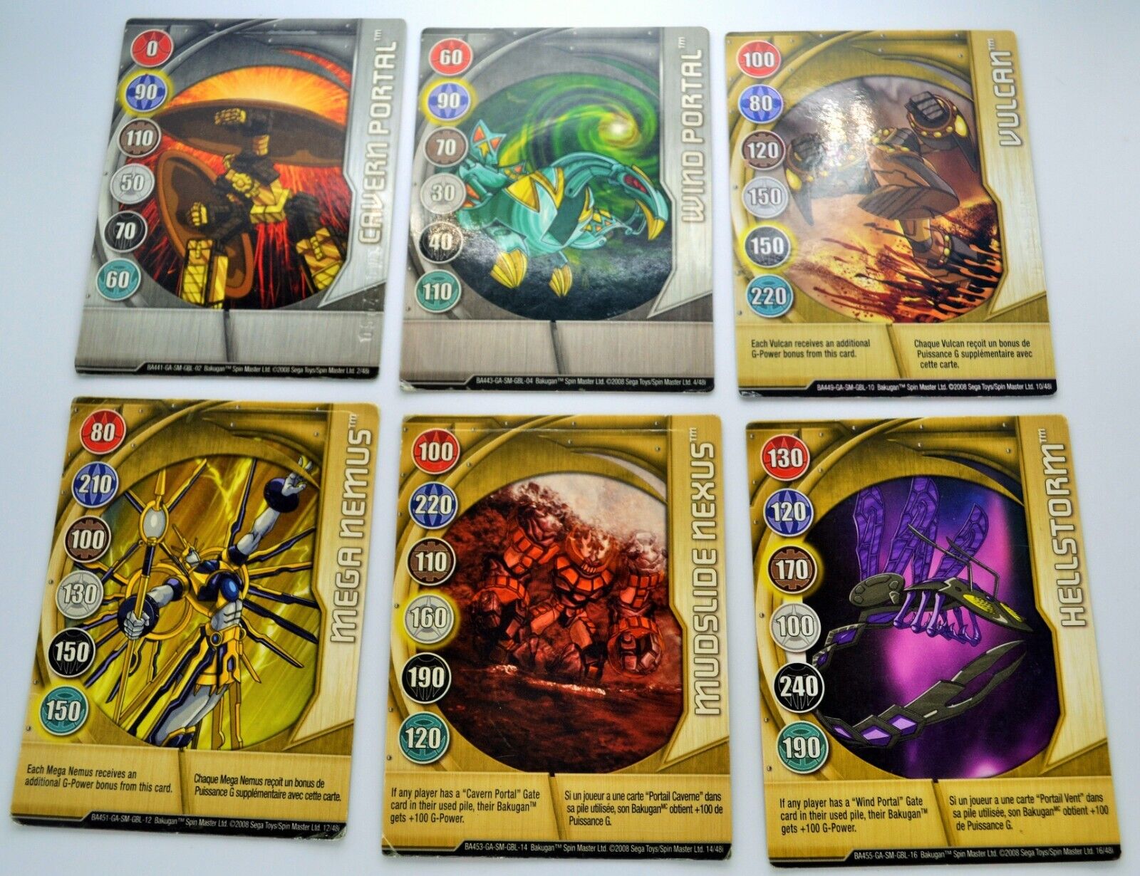 2008 Bakugan New Vestroia Series 1-48i Gate & Ability Game Cards - Your Choice