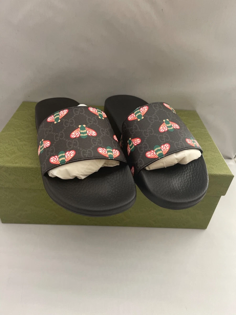 Gucci Supreme GG Bee Men s Rubber Slides Sandals. Gucci SZ 10 eBay