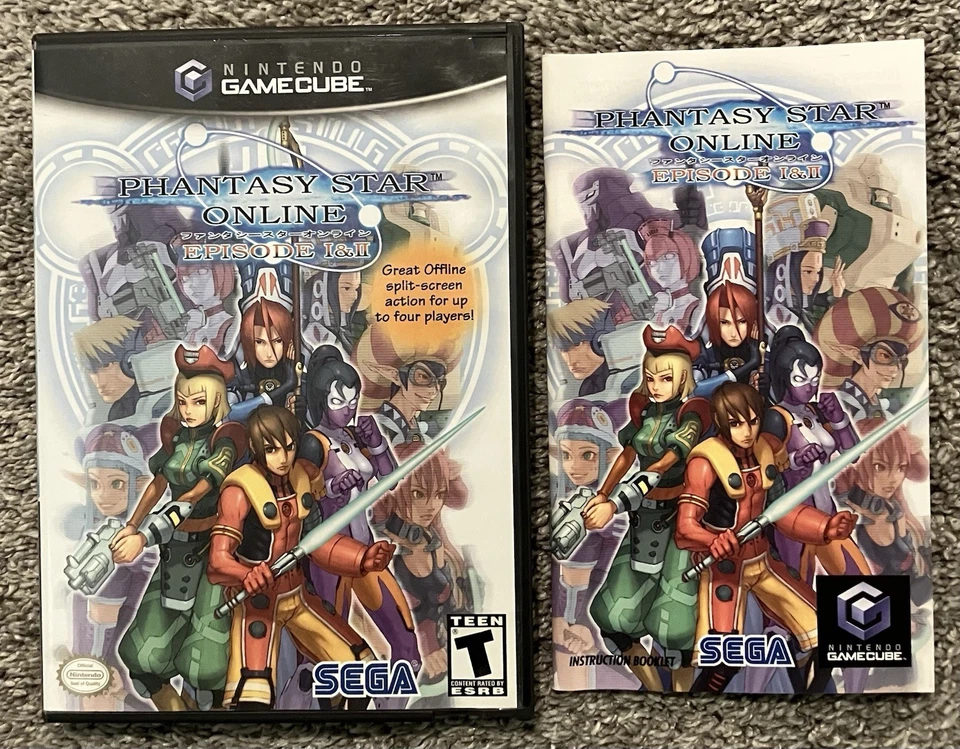 Phantasy Star Online: Episodio I y II (Nintendo GameCube, 2002) Probado en caja original GC Foto 2 de 4