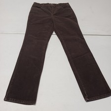 Y2K St. John's Bay Pants Women's 10 Brown Corduroy Straight Leg Mid Rise Stretch
