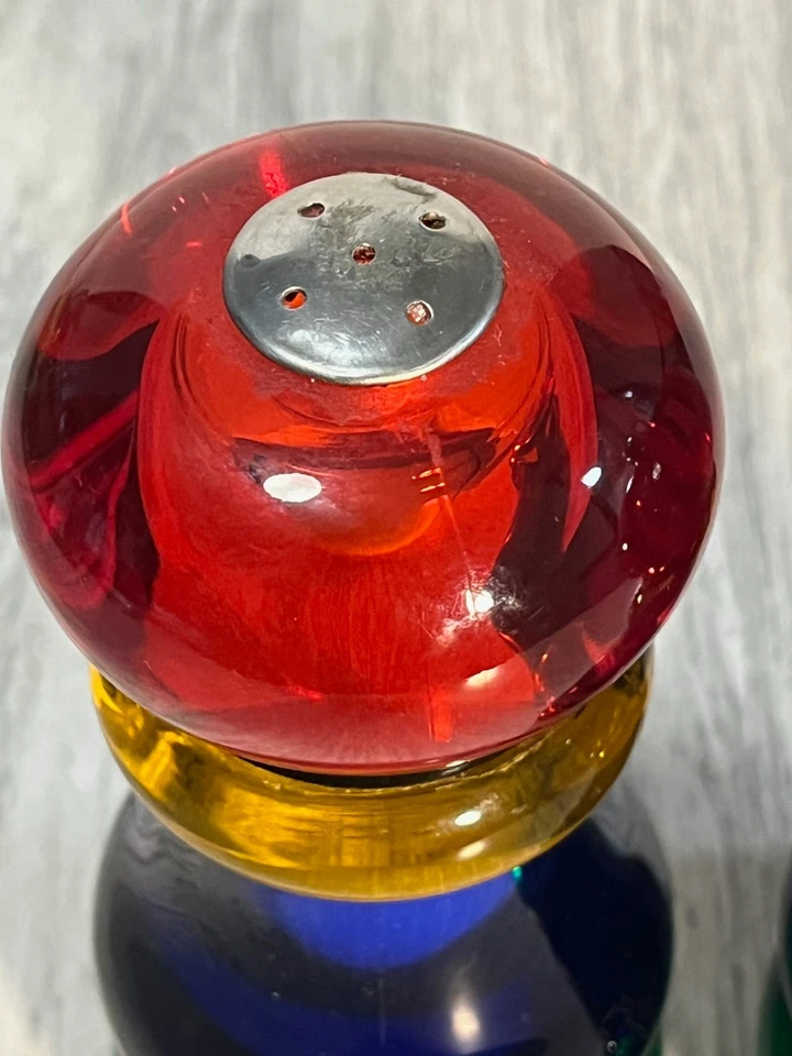 Antigo Conjunto de Moinho de Pimenta e Saleiro Thompson Sunset Fiesta Multicolorido Antigo - Imagem 3 de 4