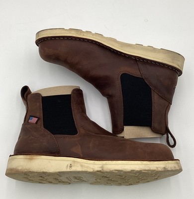 Danner Men's 6'' Leather Bull Run Steel Toe Chelsea Work Boot Brown Size 11 EE