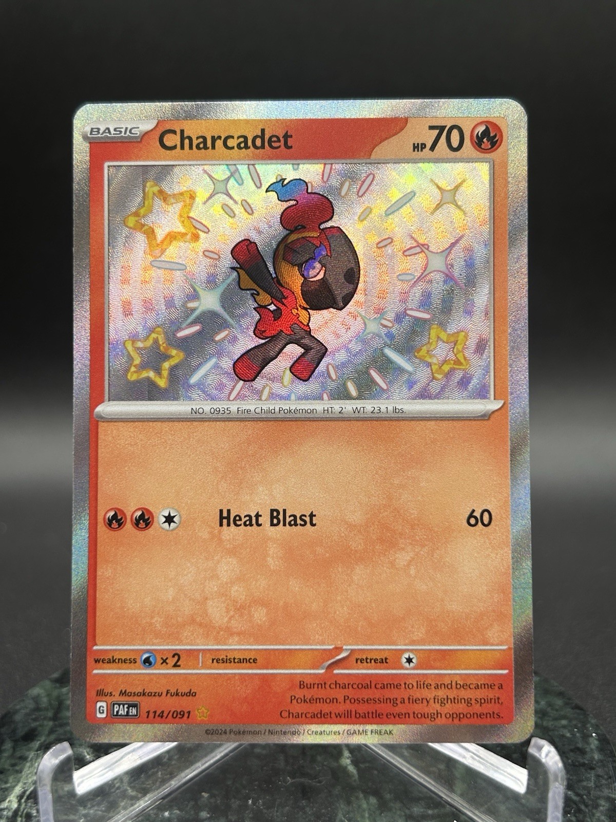 Pokemon Charcadet 114/091 Paldean Fates Shiny Rare Card NM Condition