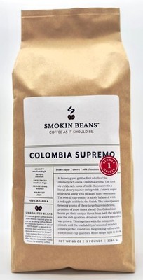 5-Pound Colombia Supremo, Unroasted Green Arabica Coffee Beans, Fresh Current