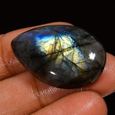 Natural Labradorite Pear Shape Cabochon Loose Gemstone 35 Ct. 31X19X8 mm A-18340