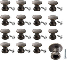 16 Pack Mini Bronze Cabinet Knobs 1/2 Inch Round Drawer Pull Handles Jewelry Box