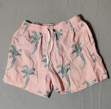 Chubbies Lotta Coladas 5 Swim Trunks Pink Blue Palm Trees Lined Elastic Size M