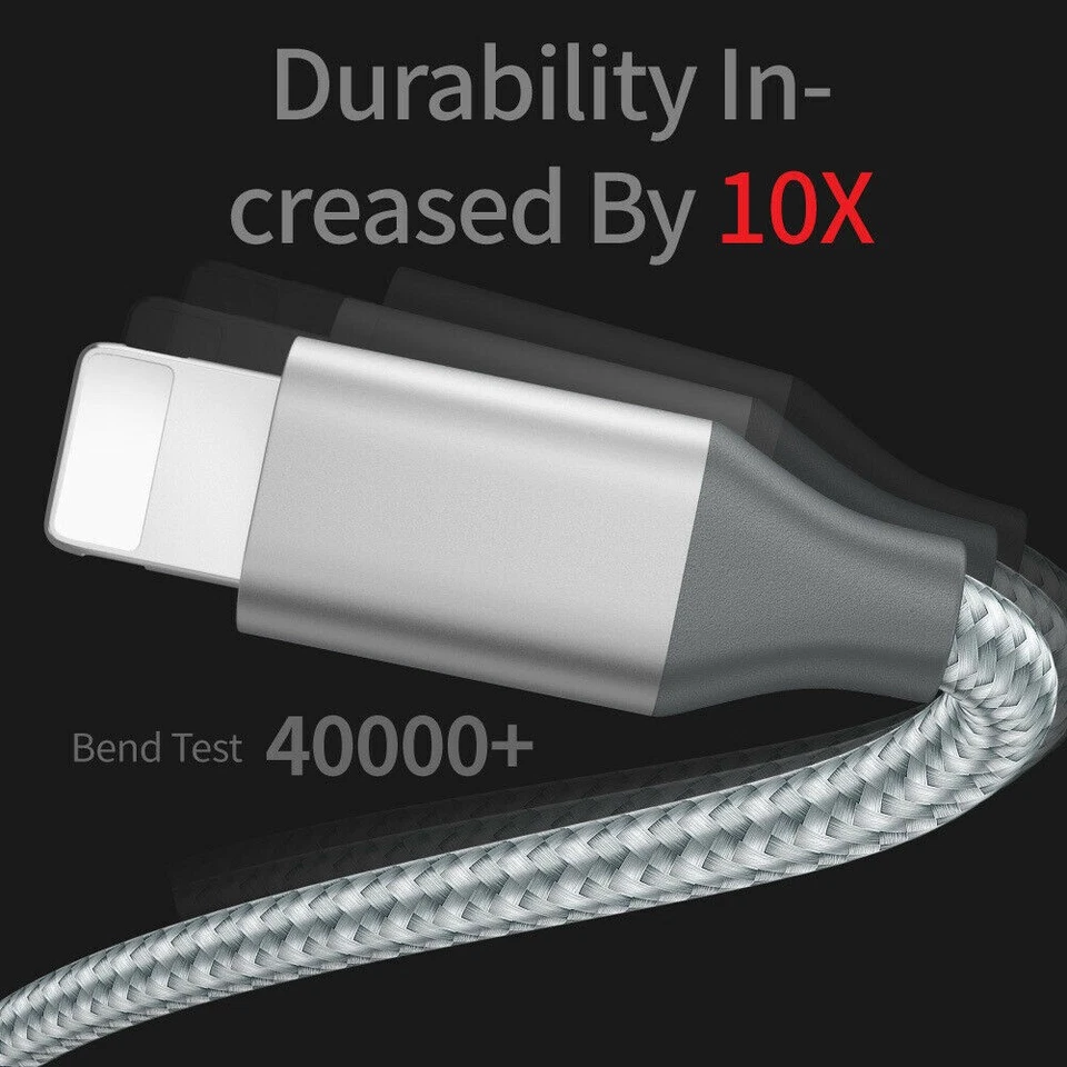 Fast Charger Cable Heavy Duty For iPhone 14 12 11 X XR 8 Charging Cord Wholesale - Image 4 of 4