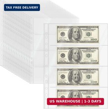A4 Clear Sheet Protectors 4 Pocket Binder Sleeves 20 Sheets 11 Holes Side Open B