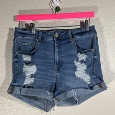 Aeropostale Womens Shorts 10 Vintage High Rise Midi Distressed Cowgirl Cut Offs