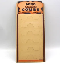Vintage Aero Quality Combs Store CardBoard Display "For Pocket For Purse"