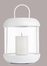 ELAMBIA Design-Laterne,  Acrylglas & Metall inkl. LED Kerze dekorierbar P2N31