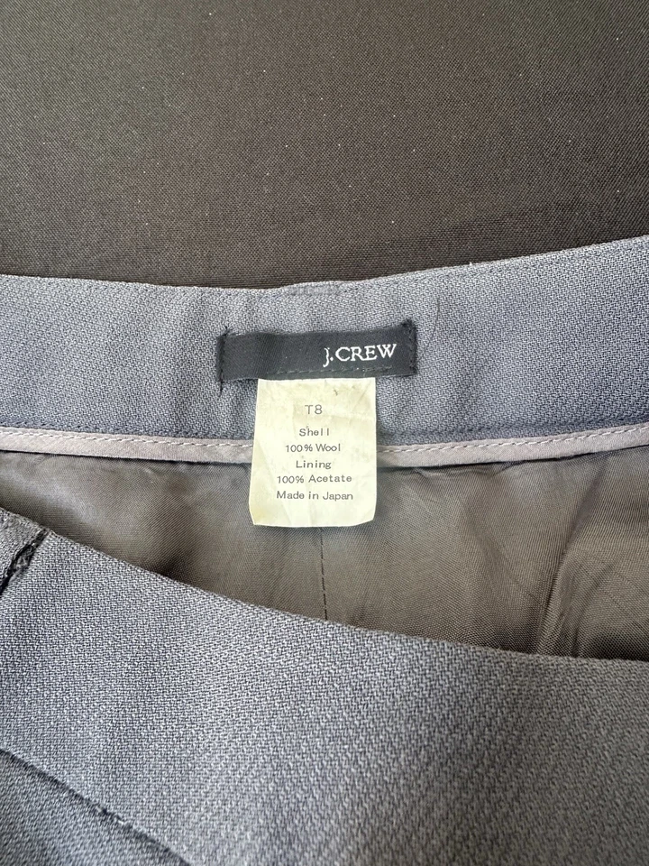 J. Pantalones de vestir para mujer Crew 100 % lana talla 8 alto pierna ancha minimalista Foto 3 de 4