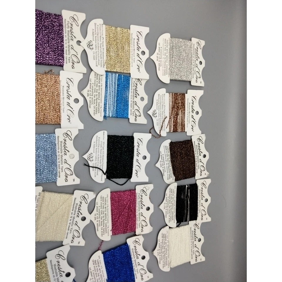 20x Rainbow Gallery Cresta d Oro Needlepoint Cross Stitch Metallic Thread (1) - Image 3 of 4