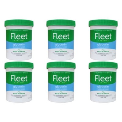 6 Pack Fleet Glycerin Suppositories Adult 50 Each