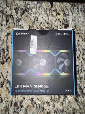 Lian Li SL140 Uni Fan ARGB PWM 140mm 2 Pack with Controller - Black