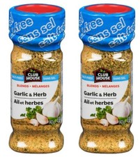 Club House Seasoning Blends Salt Free Garlic Herb 142g 2 Pack