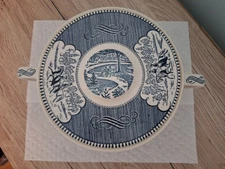 ROYAL CHINA CURRIER AND & IVES SCROLL HANDLE CASSEROLE/SALT & PEPPER *READ*