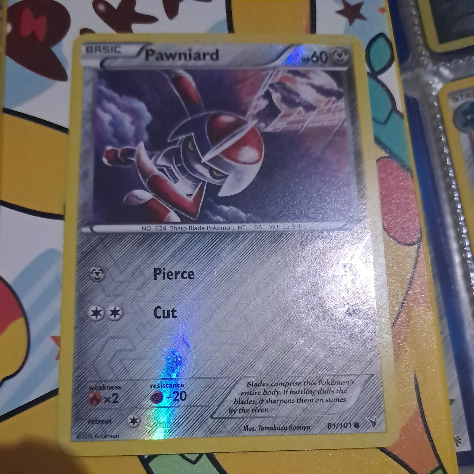 Pawniard - 81/101 RARE FIND Reverse Holo Pokemon Noble Victories