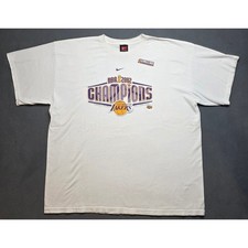 Vtg 2002 Lakers Champion Shirt XL NBA Nike Center Swoosh 3rd Win -Bryant O'Neal