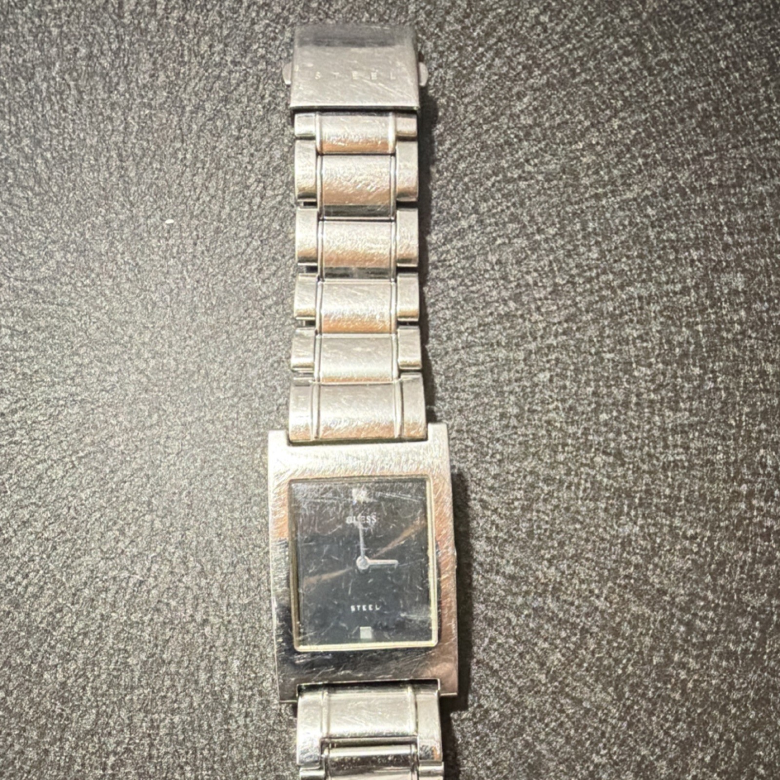 GUESS Rectangular Stainless Steel Wristwatch Silv… - image 1