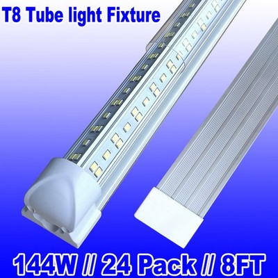 24PACK 8' Led Shop Light Fixture 144w 8FT Integrated Led Tube Light Bulbs 6500K