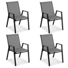 Outdoor Dining Chairs Set of 4 Stackable