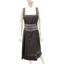 Tory Burch Women’s Dress Size 10 Sleeveless Wool Blend Decorative Waist Black