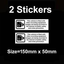 4X  VEHICLE FITTED WITH RECORDING EQUIPMENT SAFETY  SELF ADHESIVE STICKER ,CCTV