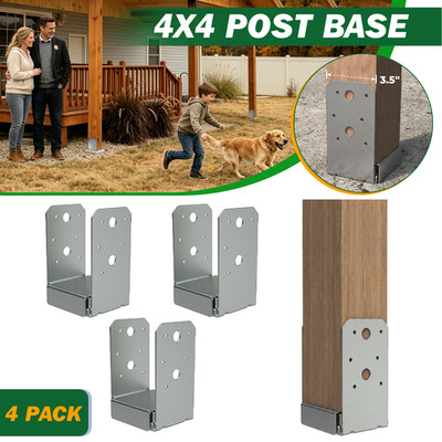4PCS 4x4 Concrete Post Base Post Anchor Brackets 1'' Standoff for Pavilion Porch