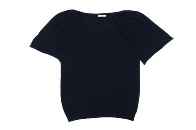 Prada Fine Knit Short Sleeve Scoop Neck Top Made in Italy
