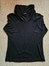 Lands' End Women's Medium M 10-12 Black Long Sleeve Turtleneck Shirt