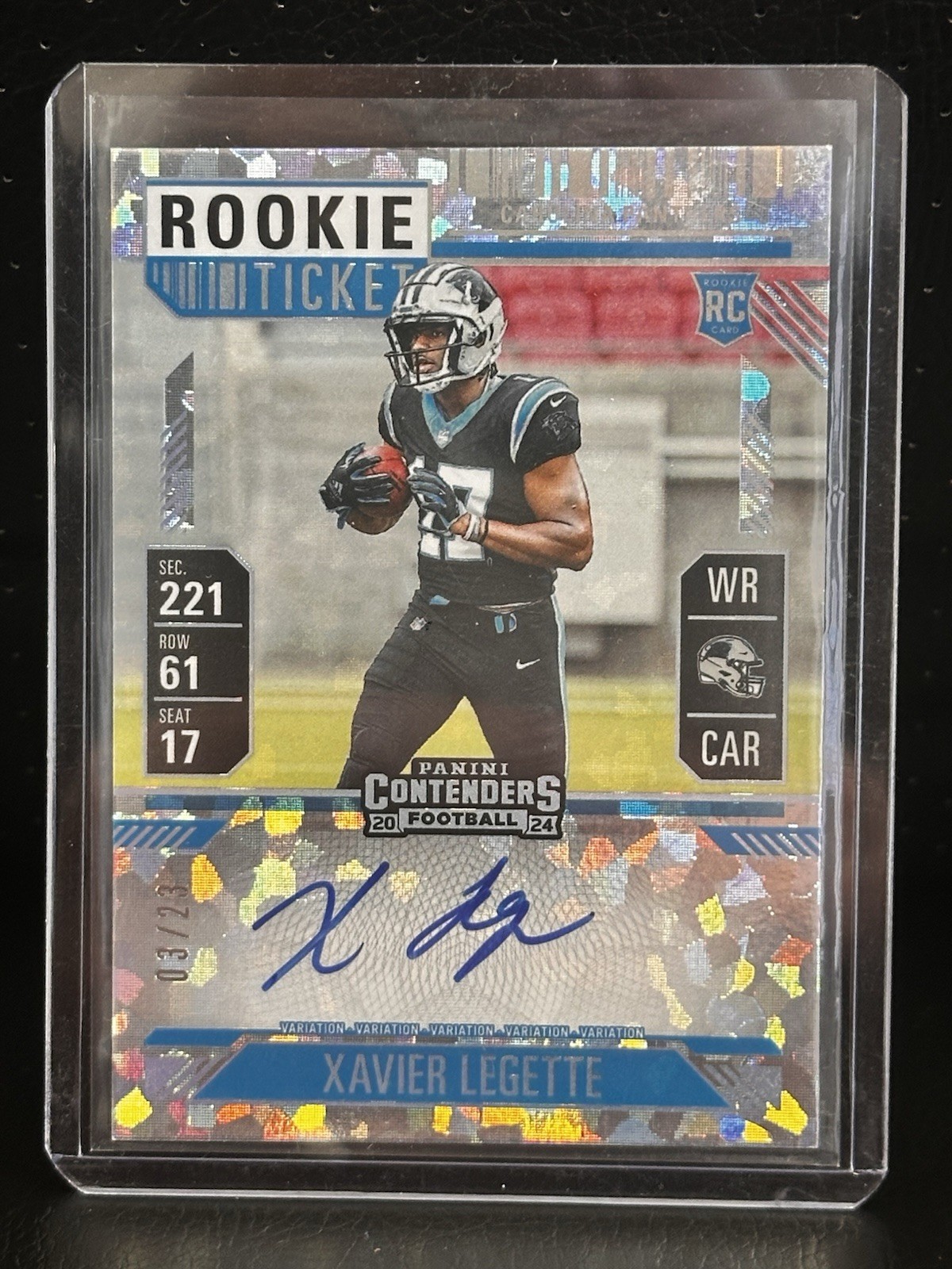 2024 Panini Contenders Rookie Ticket Cracked Ice Auto Xavier Legette /23 RC