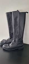 Sehr gepflegte Damenstiefel, Vagabond, Leder, schwarz, Gr 39, mit Elastikeinsatz