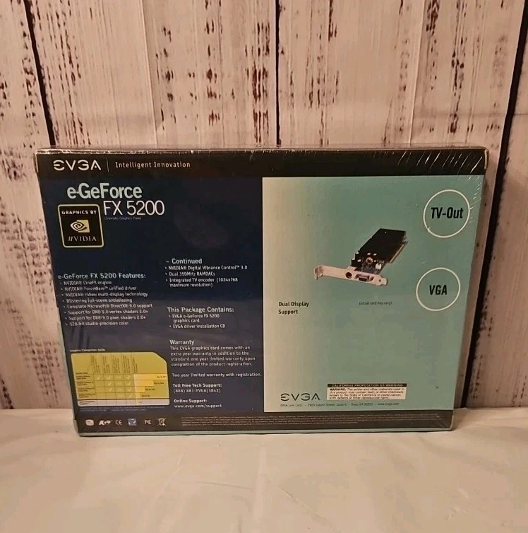 New Sealed e-GeForce FX 5200 128MB DDR PCI NVIDIA Graphics Card AGP 8X 4X - Image 2 of 4