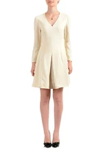 Just Cavalli Women's Ivory V-Neck Fit & Flare Dress US S IT 40