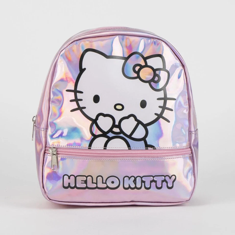 ZAINETTO DA PASSEGGIO HELLO KITTY BORSA CASUAL IRIDESCENTE TEMPO LIBERO 23 CM - Immagine 3 di 4