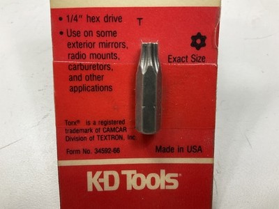 KD Tools 422027C T27 Tamper Proof Tox Bit, 1/4'' Hex - MADE IN USA