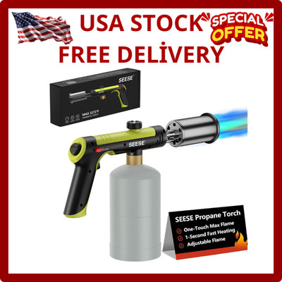 Powerful Propane Torch Gun,Kitchen Cooking Torch With One-Touch Max Fire, Cha...