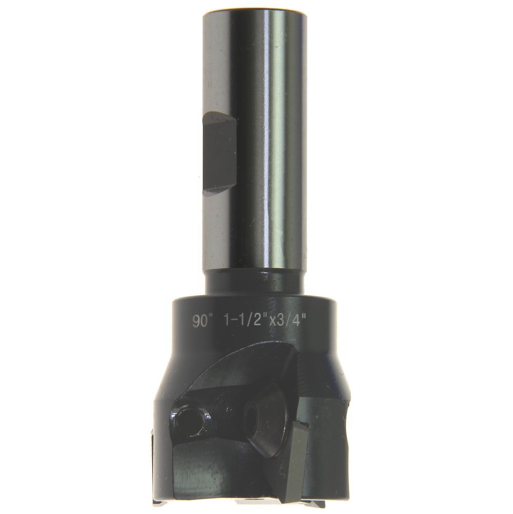 Indexable Carbide End Mill 90° 11/2" x 3/4" Straight Shank Square 3