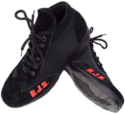 RACING CREW SHOES BLACK MENS SIZE 12 / WOMENS 14 RJS RACING EQUIPMENT
