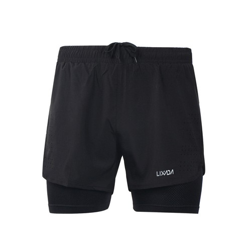 Lixada Men's 2-in-1 Running Shorts Quick Drying Breathable Active Cycle J3Y0 - Picture 12 of 12