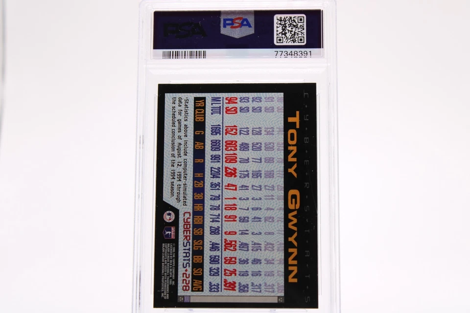 TONY GWYNN 1995 Topps Cyberstats San Diego Padres PSA 8 NM-MT - Image 2 of 2