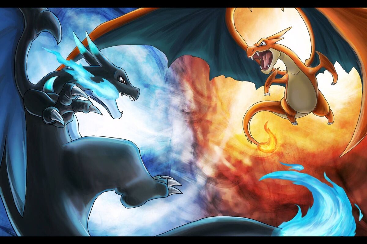 A4 A3 Mega Charizard X Print Digital Art -  UK