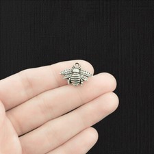 10 Bee Charms Antique Silver Tone - SC026