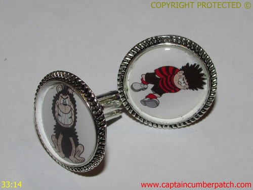 steampunk cufflinks silver Dennis the Menace Gnasher Beano comic cartoon #CL40 - Picture 5 of 5