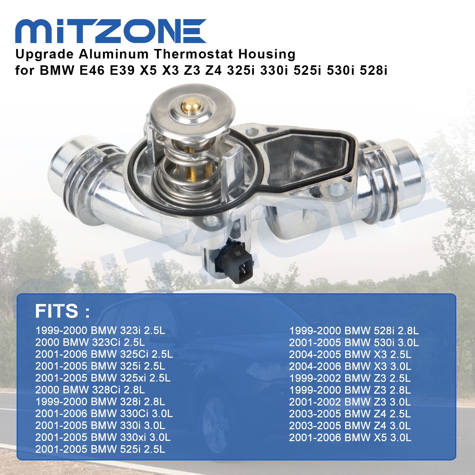 Aluminum Thermostat Housing for BMW E46 E39 X5 X3 Z3 Z4 325i 330i 525i