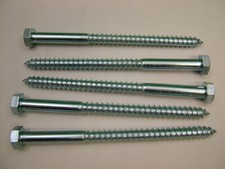 Hexagon head wood screw coach screw M12 x180mm Pack of 5, big quantity discounts