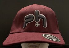 Pacific Headwear One Touch PH Logo Fitted Cap Hat Sz. Medium New Maroon/Gray
